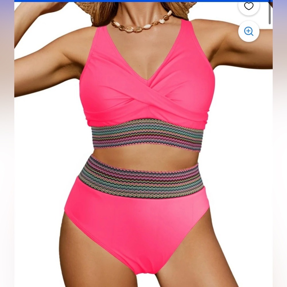 Women’s Plus Size 2 pc Bikini Set Hot Pink 4X